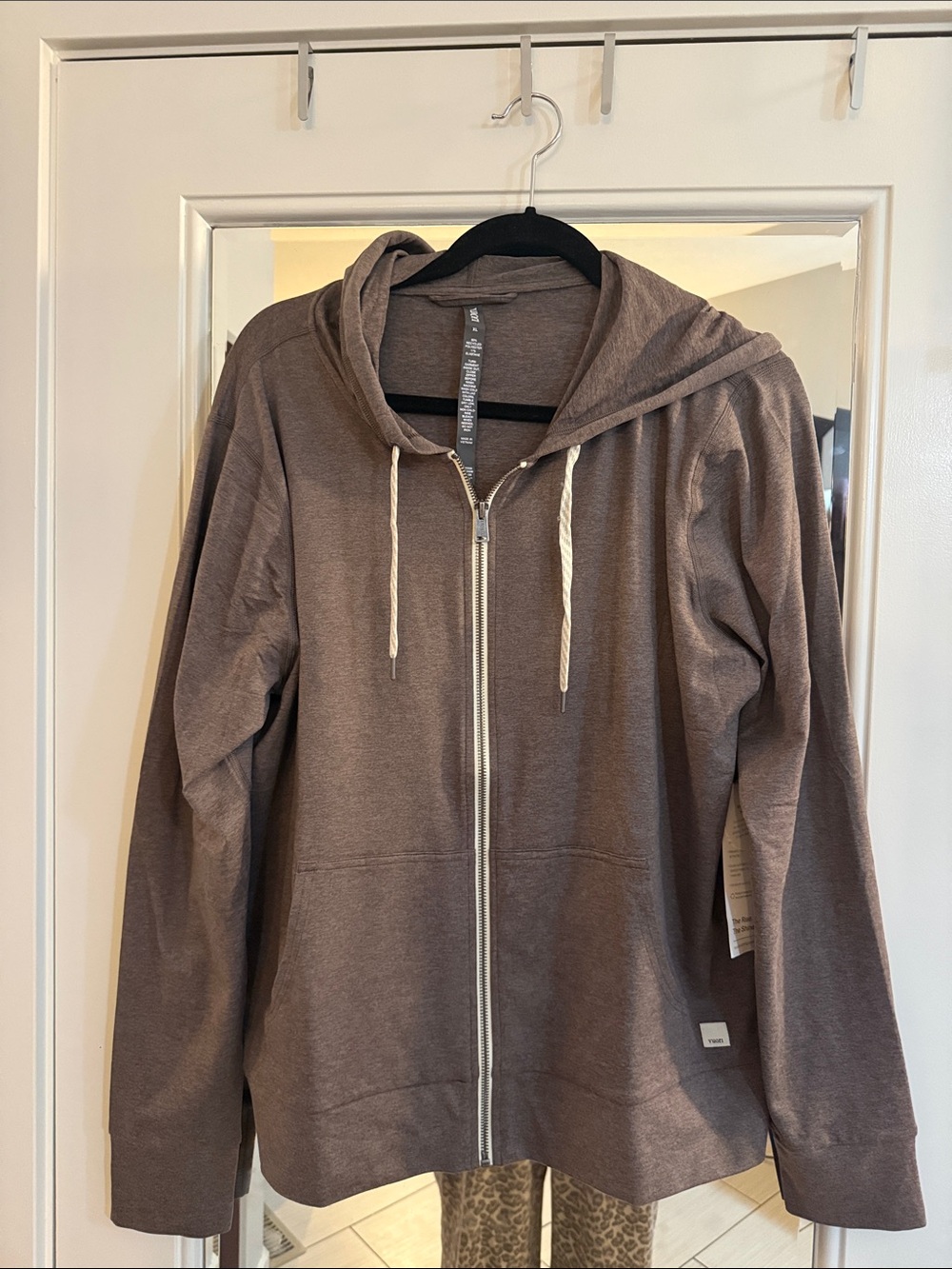 Vuori Brown Full-Zip Hoodie with Drawstring